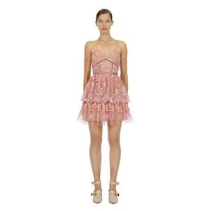 Self-Portrait floral embellished mini dress